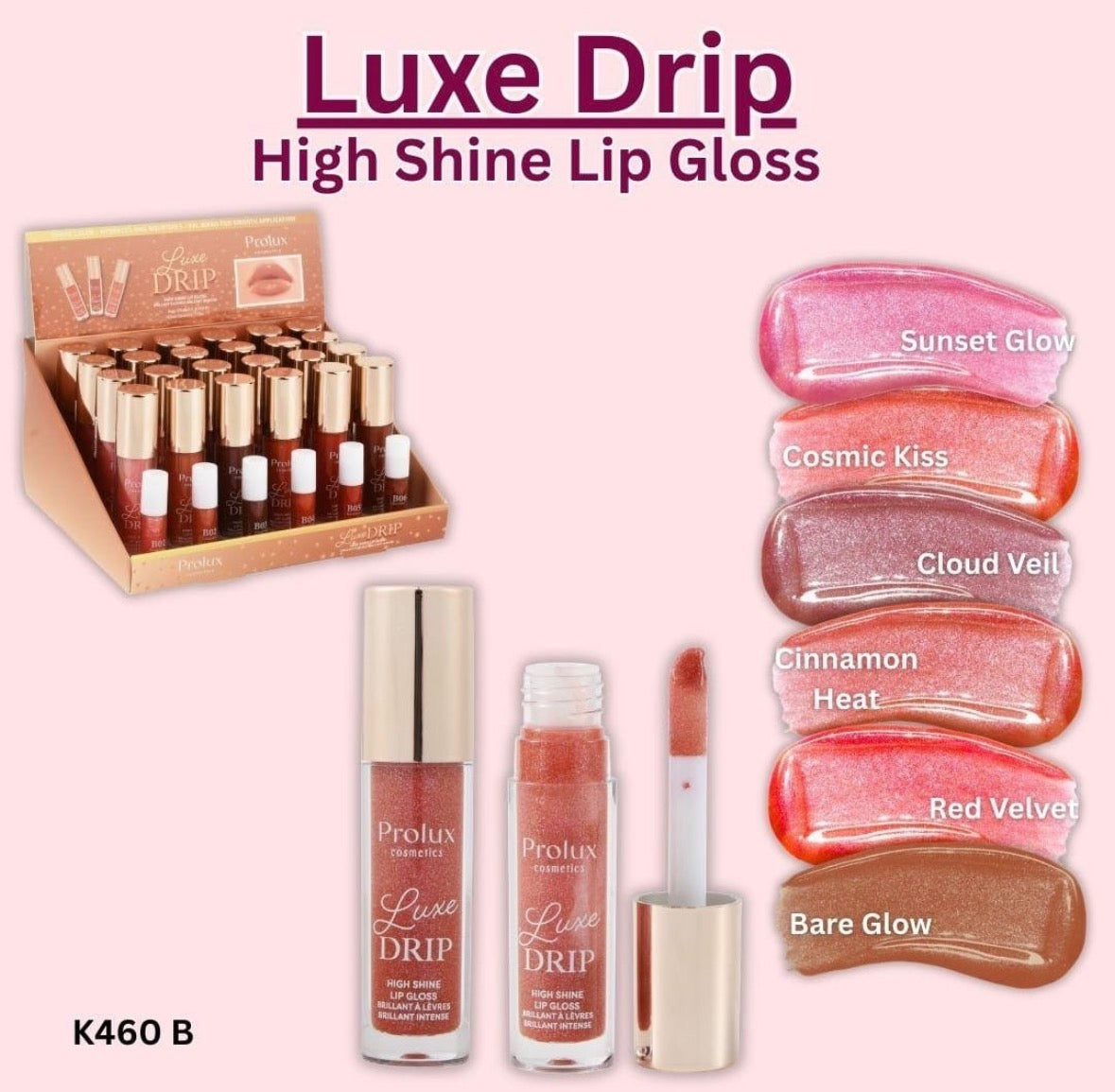 PROLUX Luxe Drip High Shine Lipgloss / 24pcs Display