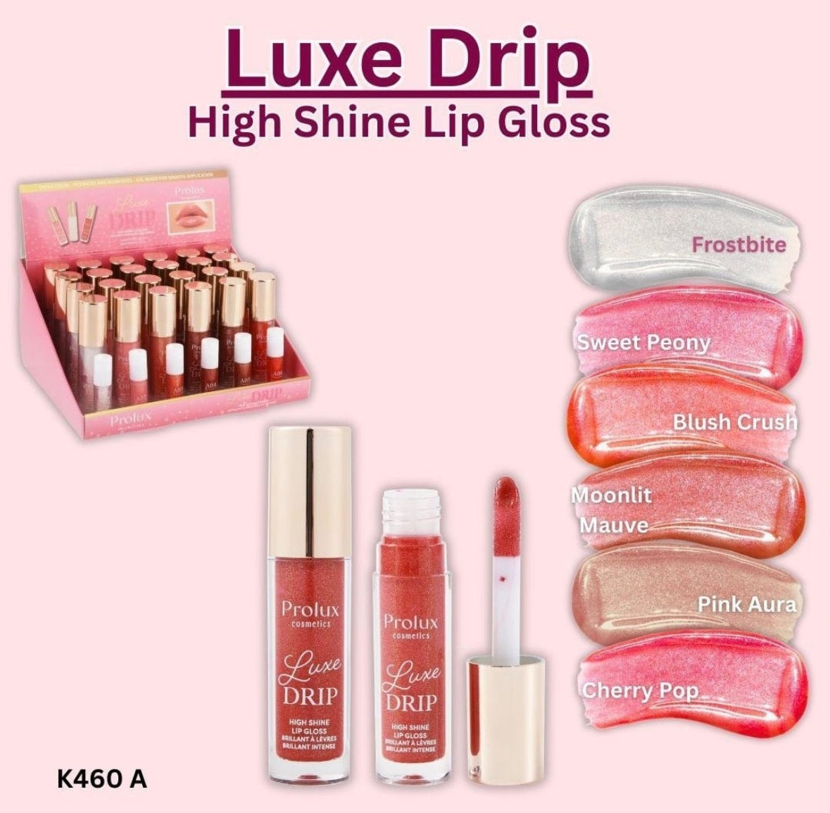 PROLUX Luxe Drip High Shine Lipgloss / 24pcs Display