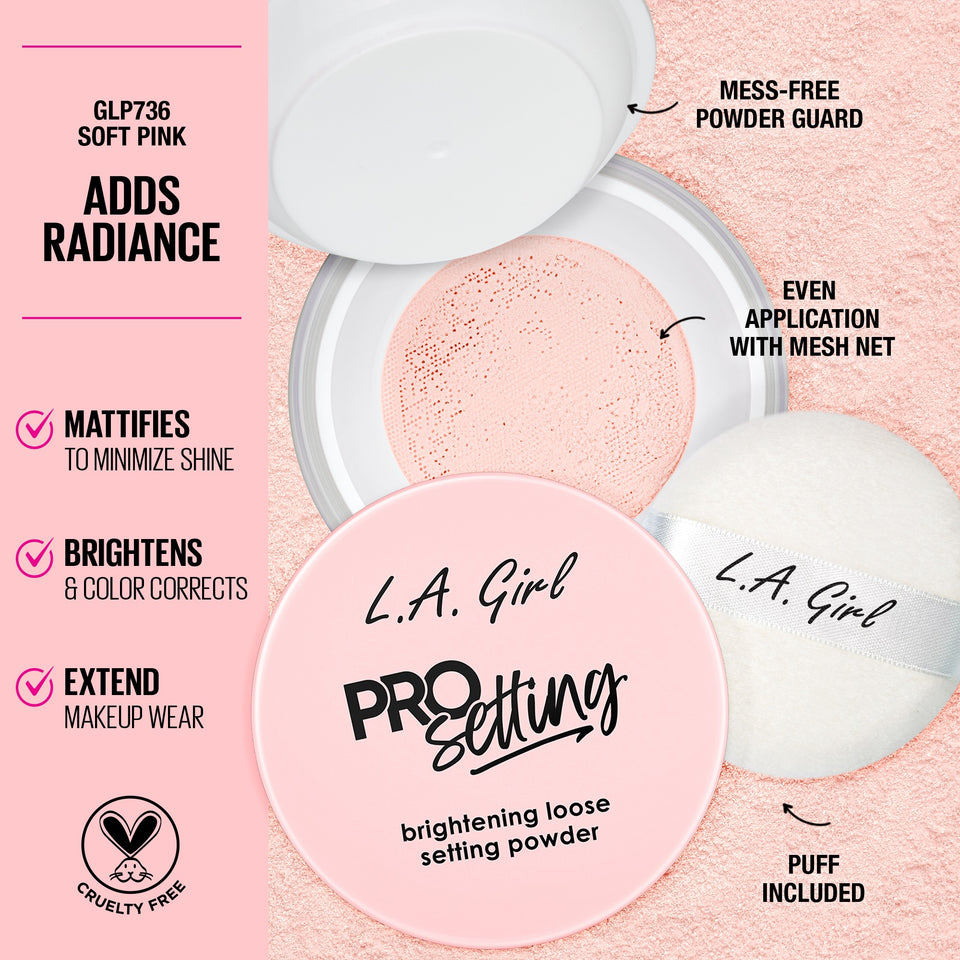 LA GIRL GCD532 PRO Setting Brightening Loose Setting Powder  w/ Display | 72pcs Dispay