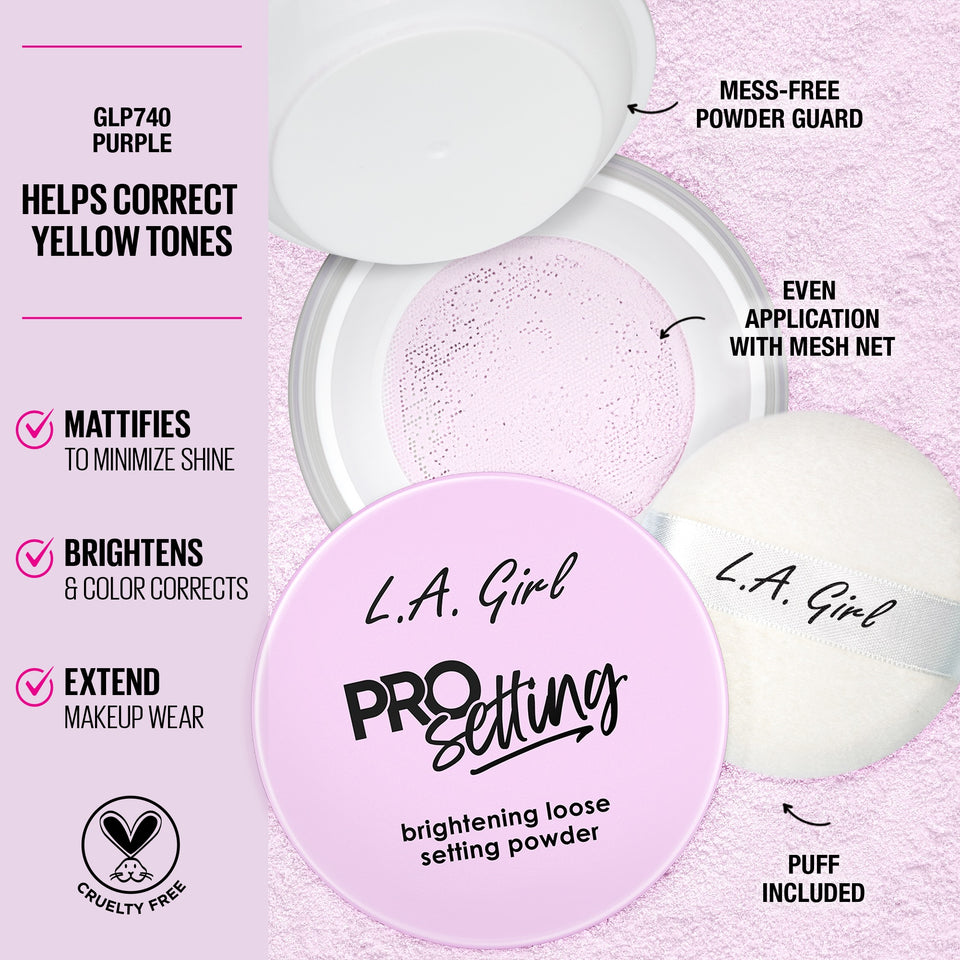 LA GIRL GCD532 PRO Setting Brightening Loose Setting Powder  w/ Display | 72pcs Dispay