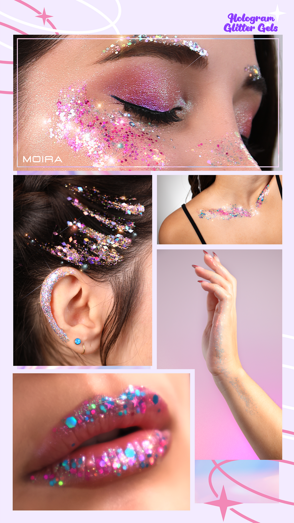 MOIRA Hologram Glitter Gel (HGG) Refills | 3pcs Box