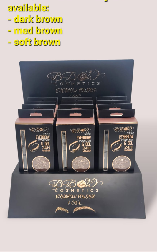 BB&W - EYEBROW POWDER & GEL - 12PCS DISPLAY - LIGHT BROWN