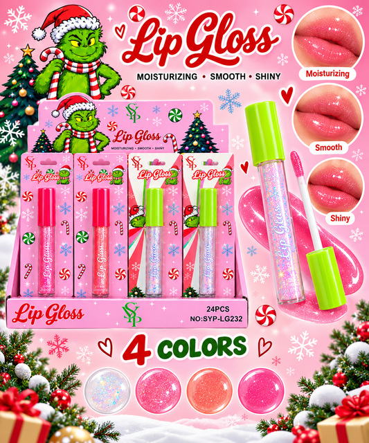 SIYIPING Christmas Shimmer Lip Gloss / 24pcs Display