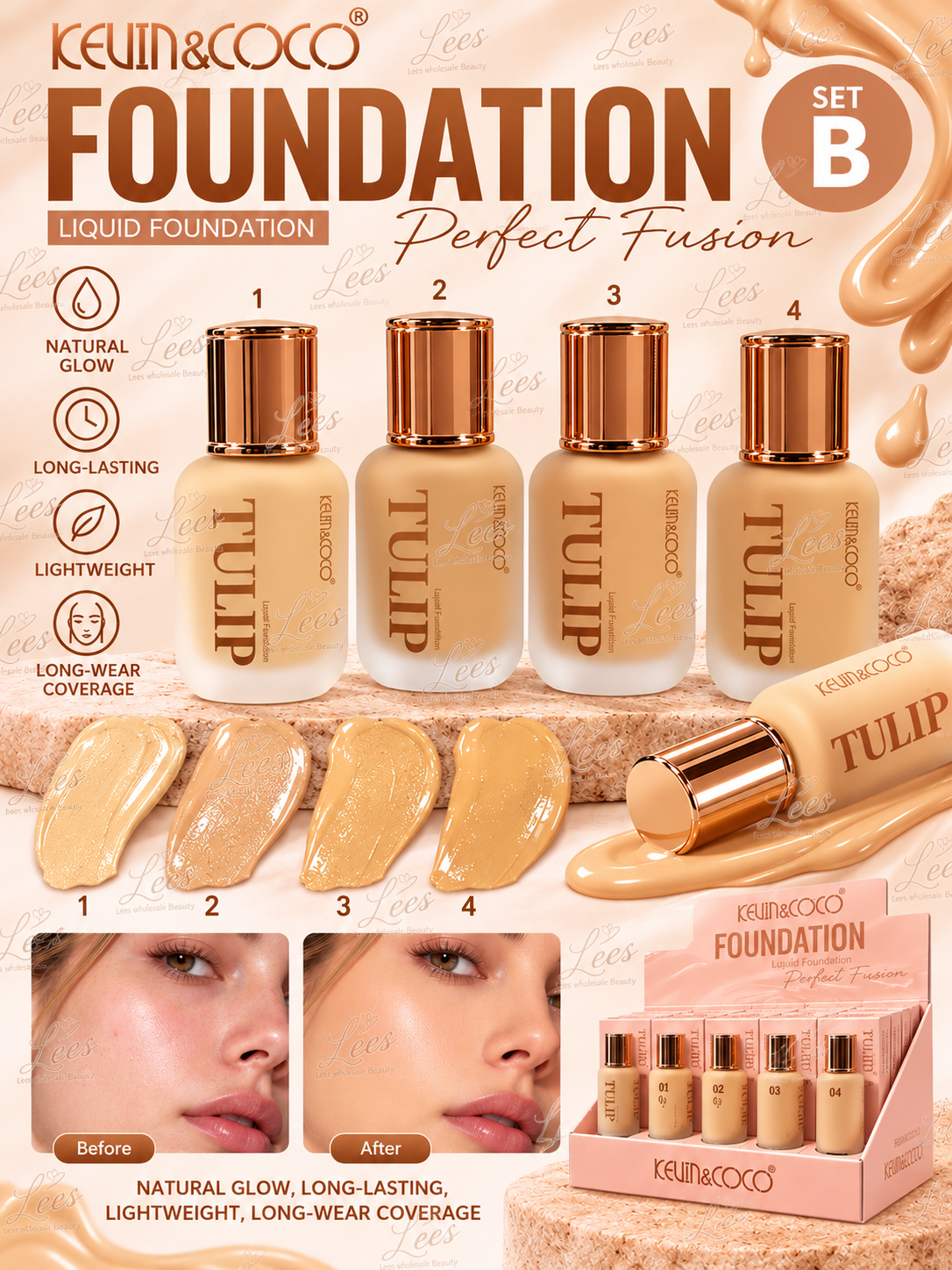 KEVIN&COCO Foundation Perfect Fusion Set B / 12pcs Display (copia)