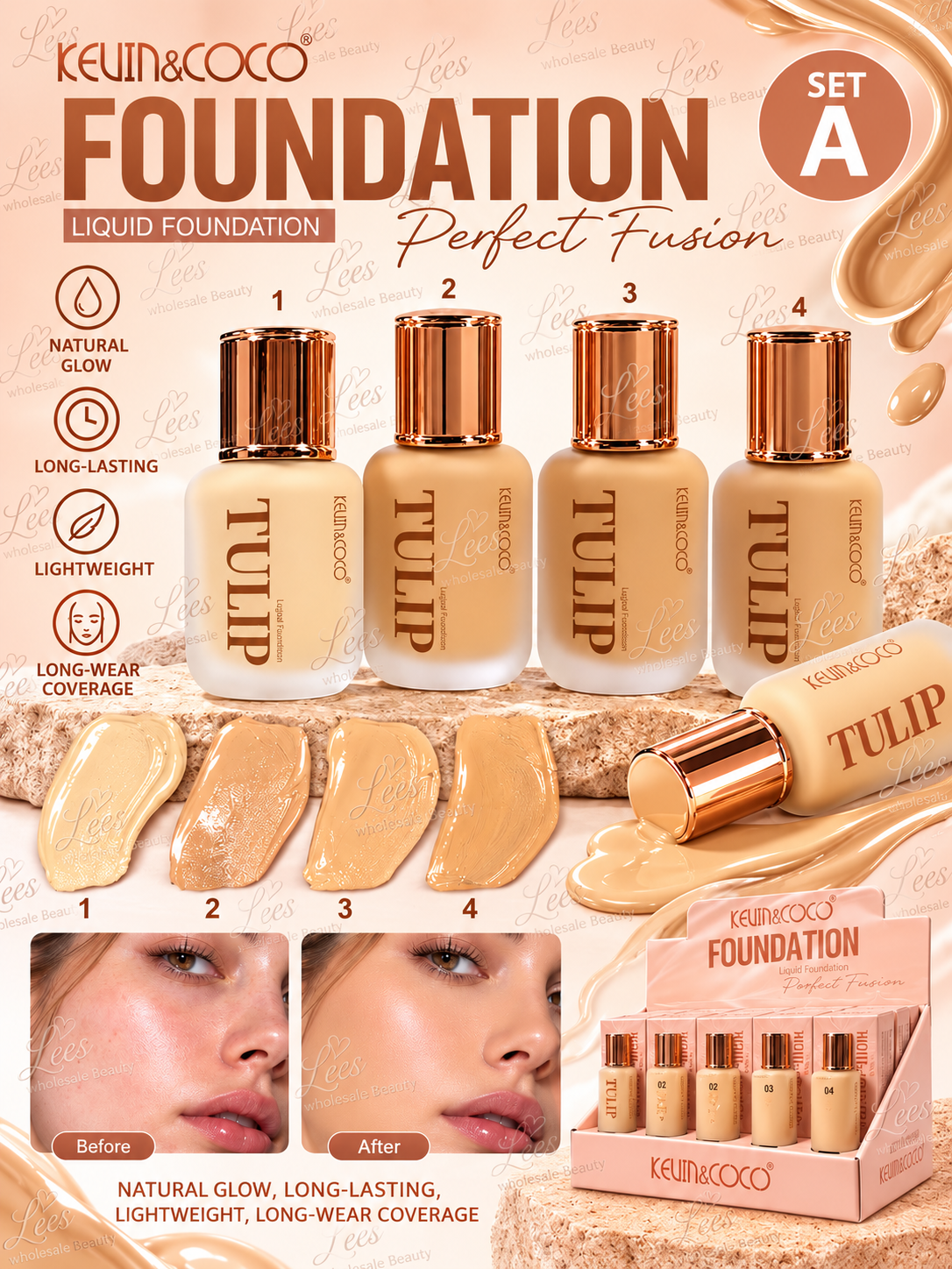 KEVIN&COCO Foundation Perfect Fusion Set A / 12pcs Display