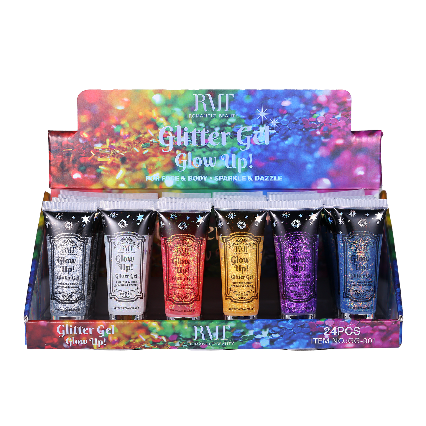 Romantic Beauty - Glow up Glitter Gel #GG-901 / 24pcs Display