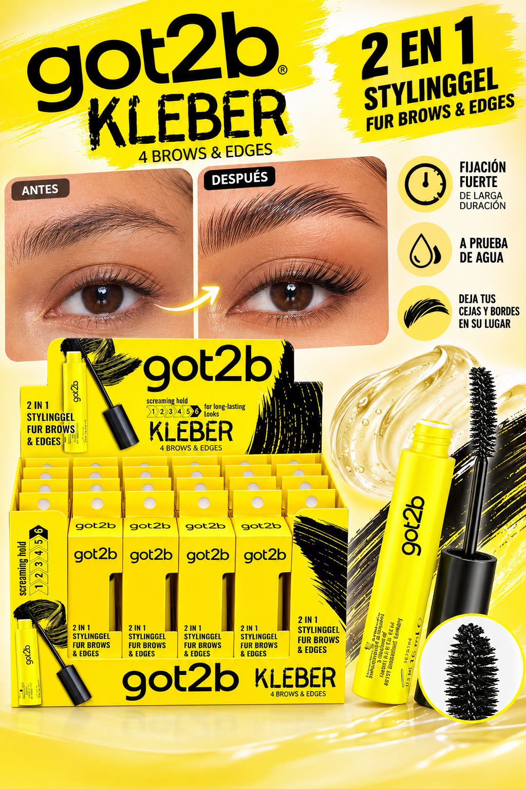 GOT2B 2 en 1 Styling Gel  / 24pcs Display