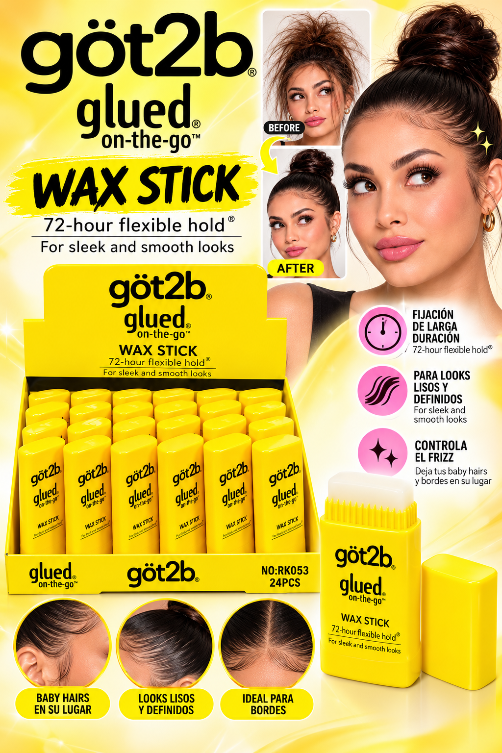 GOT2B glued Wax Stick / 24pcs Display