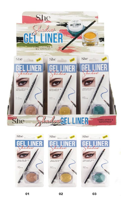 She - Shadow Gel Liner - Long-lasting & waterproof #GL540 / 24pcs Display