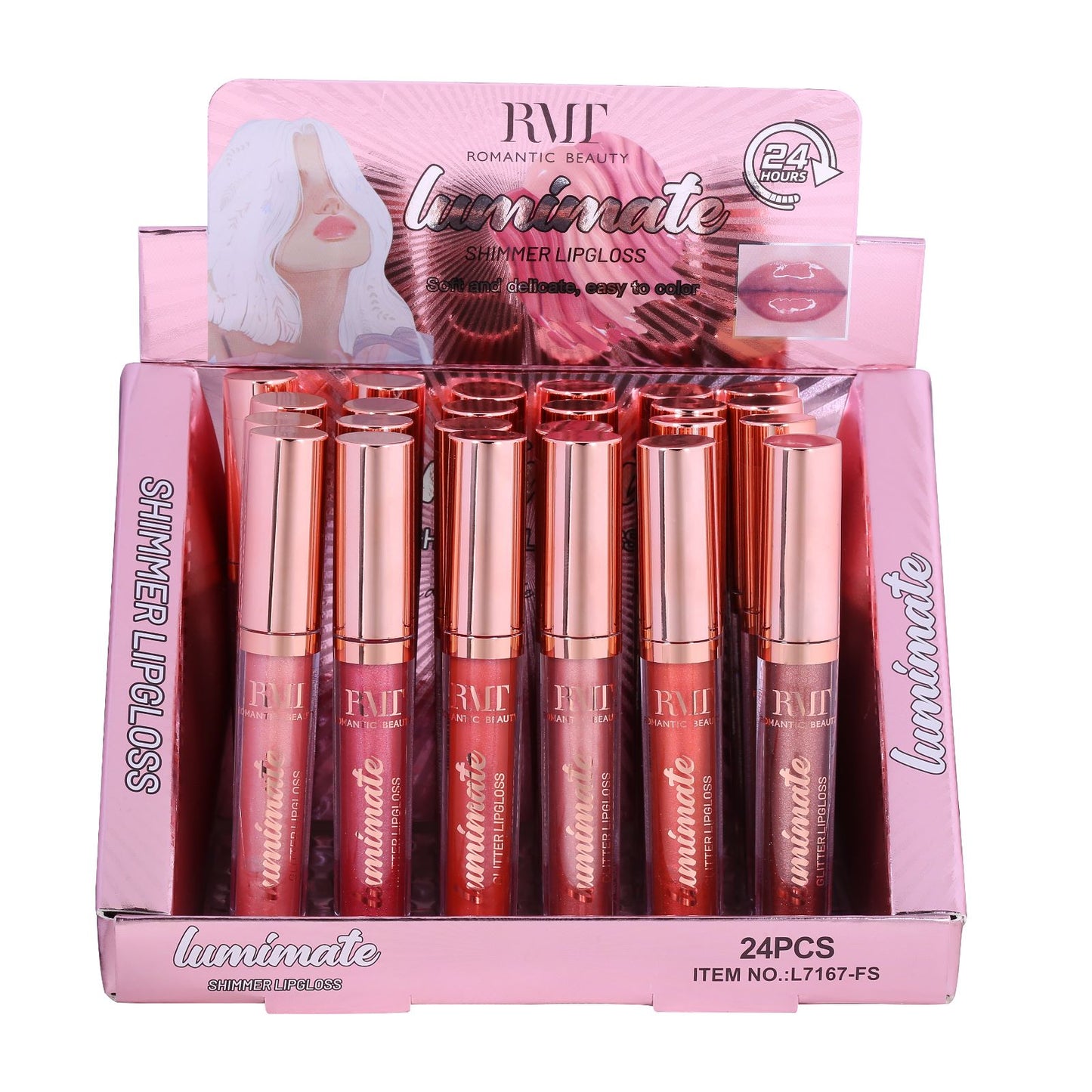 Romantic Beauty - Lumimate Shimmer Lipgloss / 24pcs Display