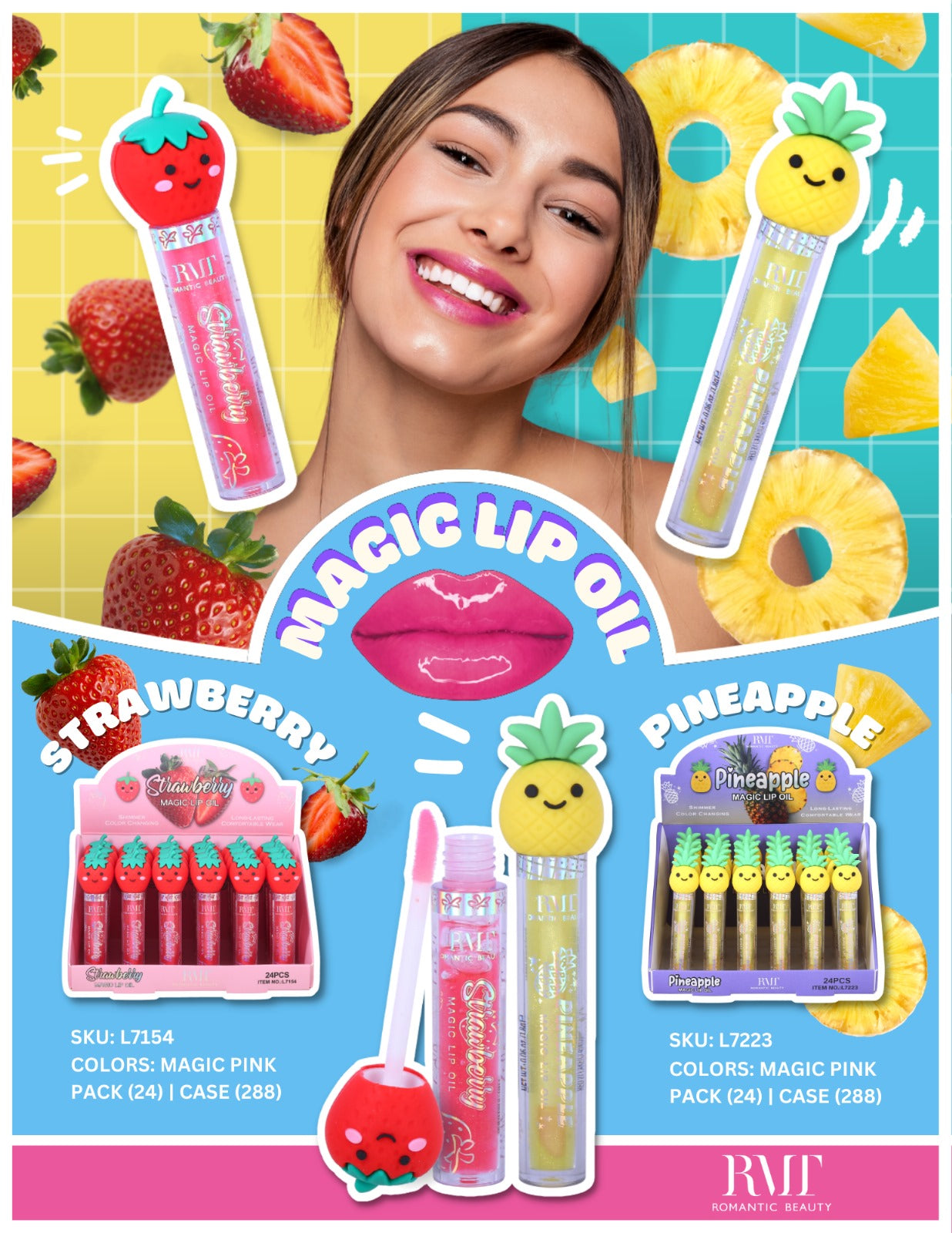 Romantic beauty  - Magic Lip Oil - Long-lasting  / 24pcs display