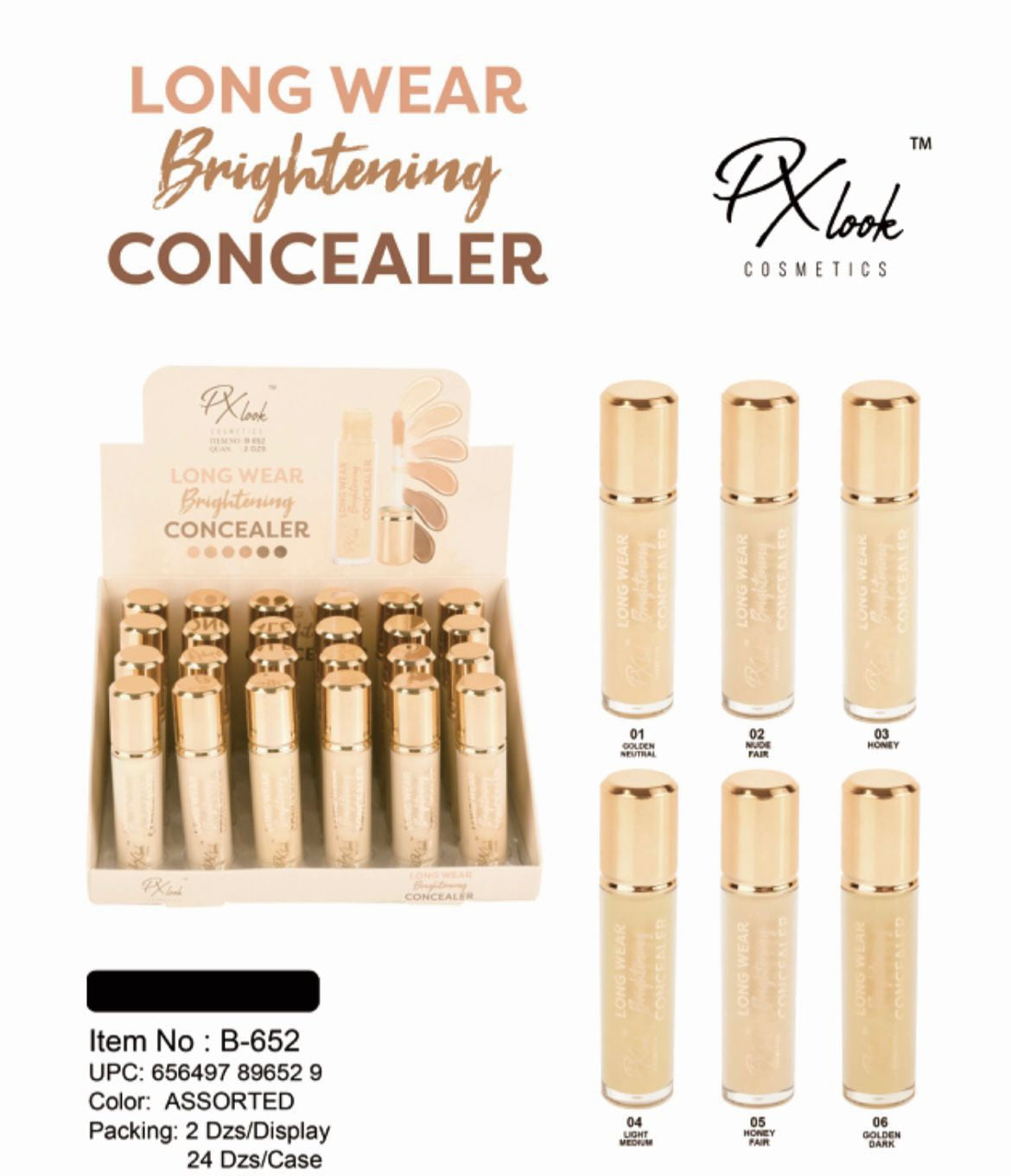 PX LOOK Longwear Brightening Concealer #B-652 | 24pcs Display