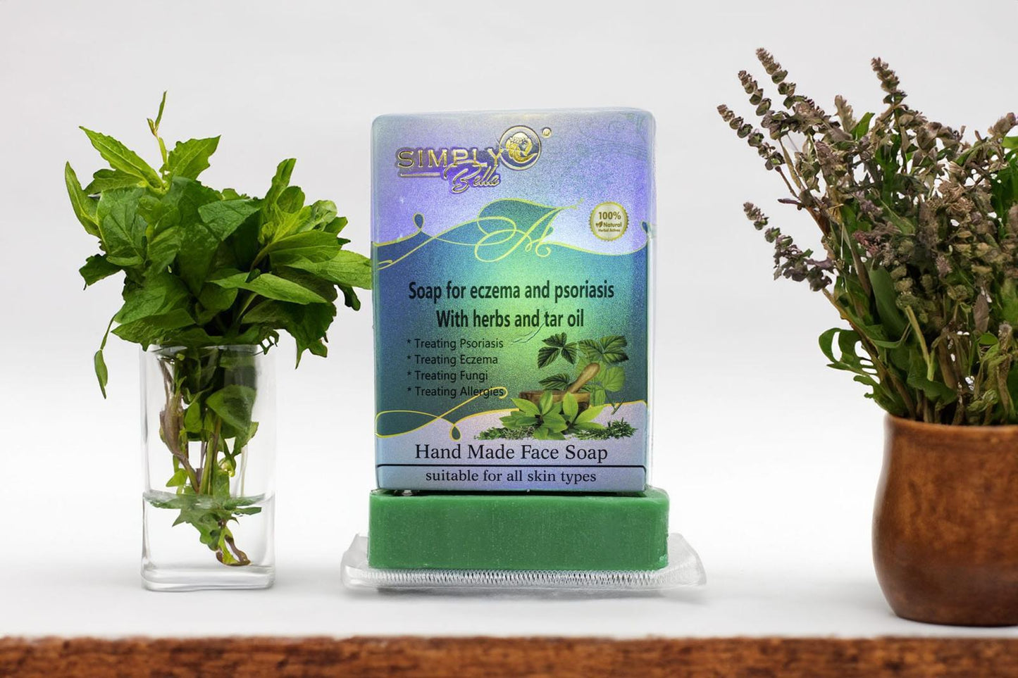 SIMPLY BELLA Soap | Eczema & Psoriasis With Herbs and Tar oil | 12pcs Display