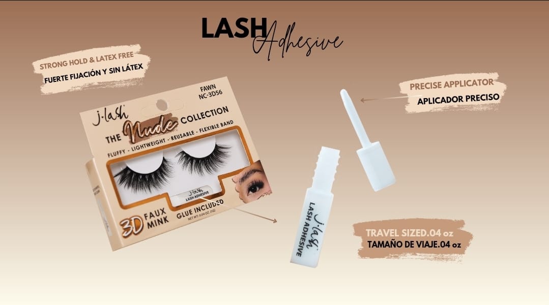 J LASH - THE NUDE COLLECTION  - 3D FAUX MINK & LASH GLUE - SET B / 36PCS DISPLAY