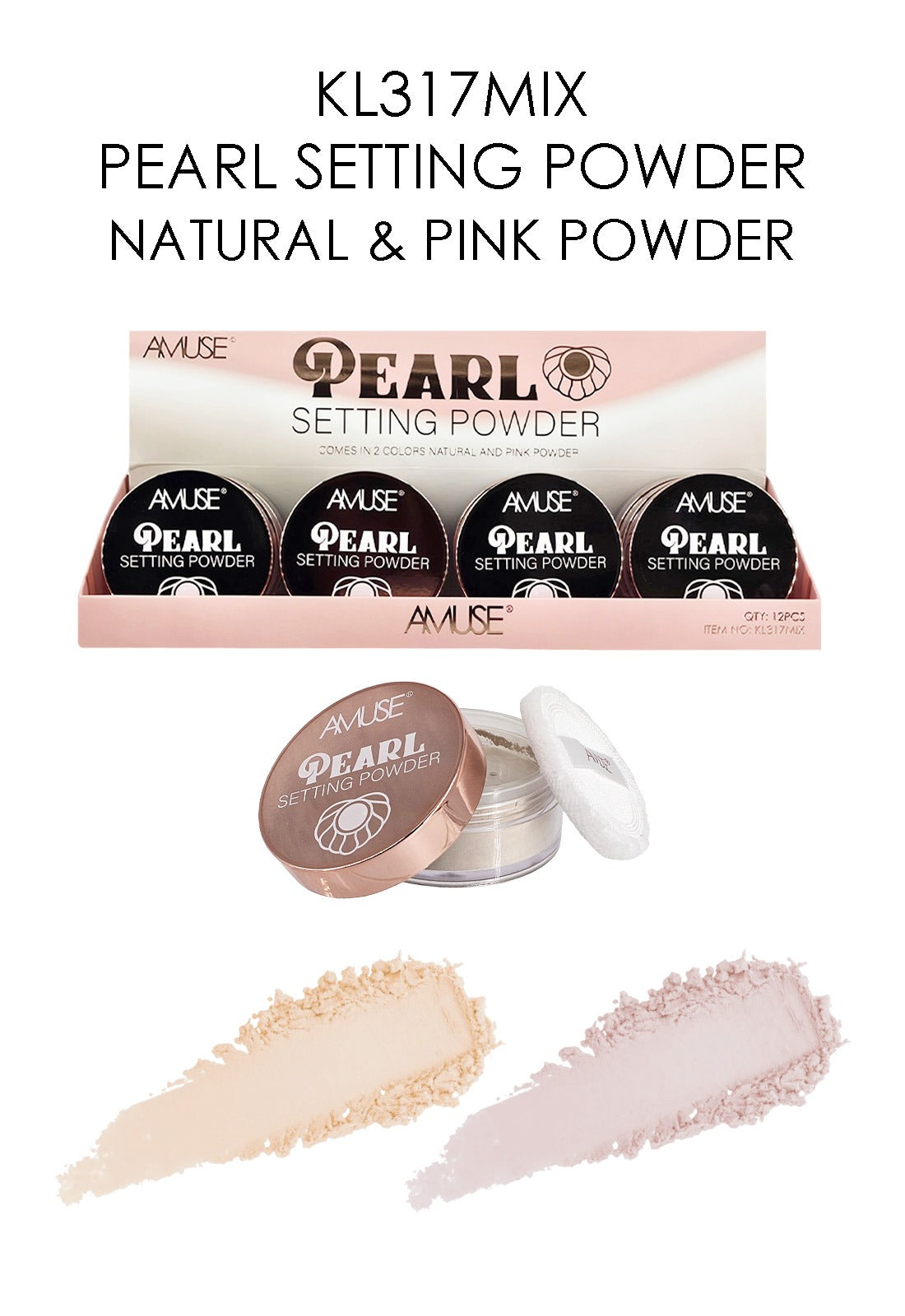 AMUSE Pearl Setting Powder #KL317MIX | 12pcs Display