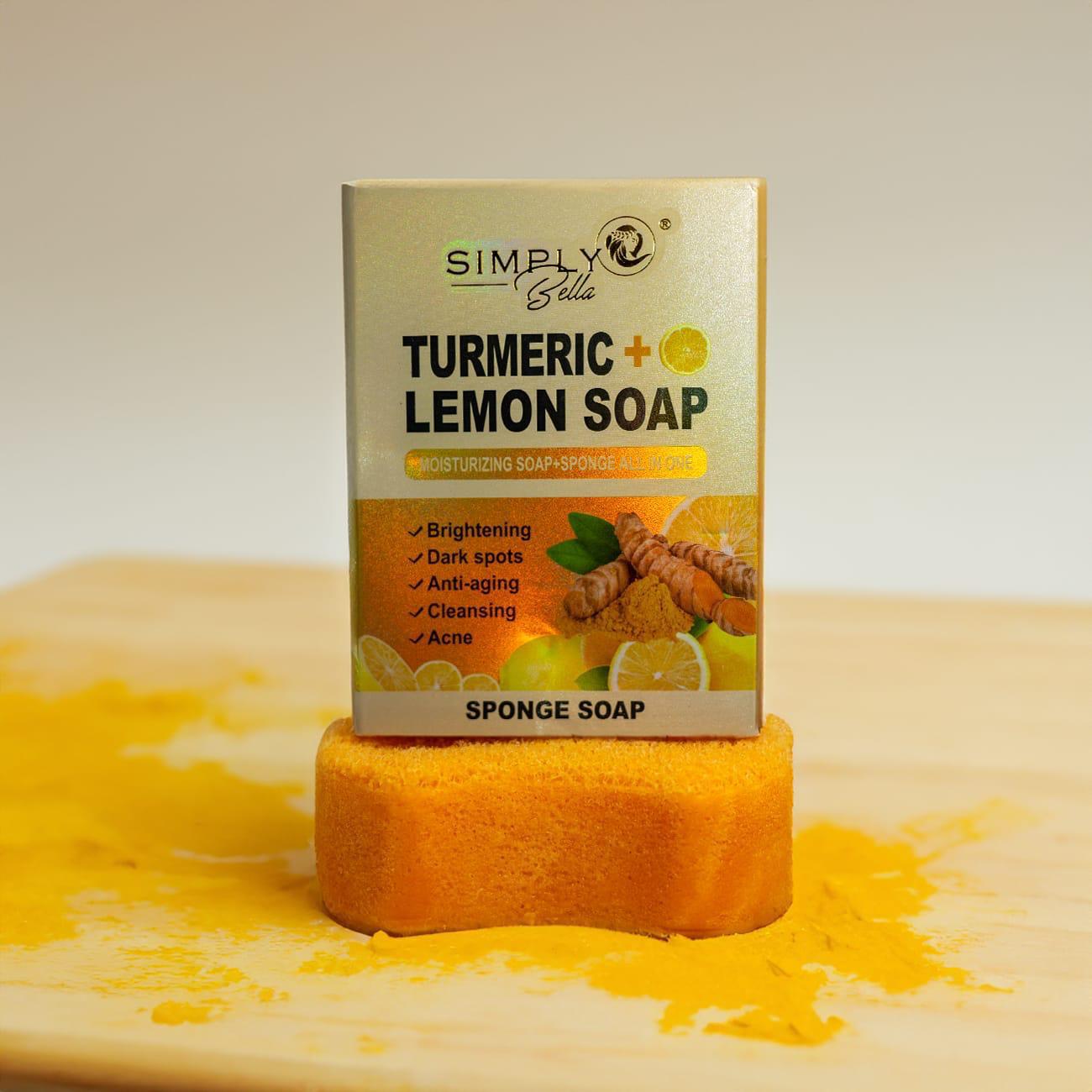 SIMPLY BELLA Sponge Soap | Turmeric Lemon | 12pcs Display