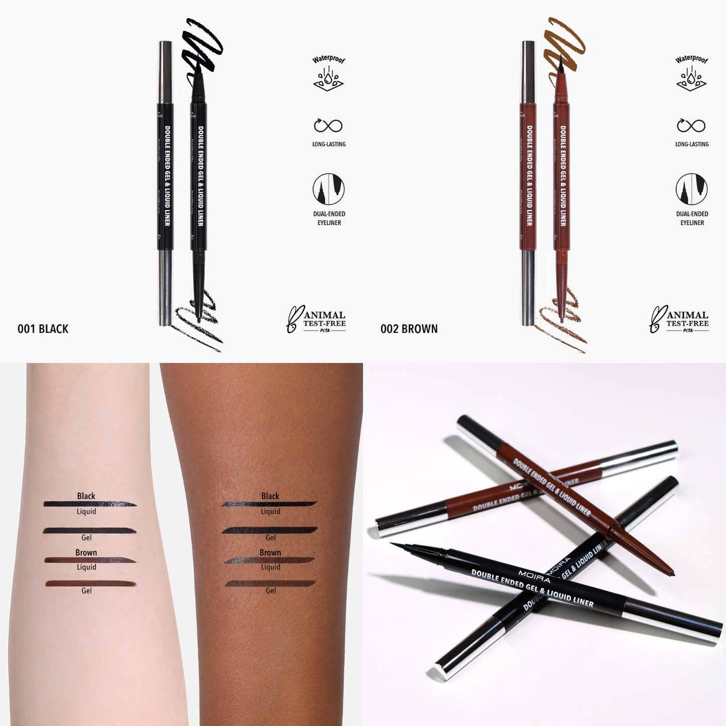 MOIRA Double Ended Gel & Liquid Liner (DEL) 3pcs Box