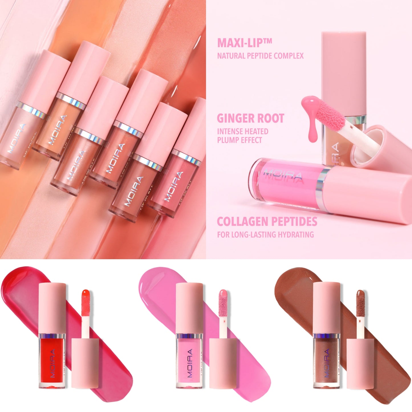 MOIRA Lip Glaze Lip Plumper | Refills | 3 pcs pack