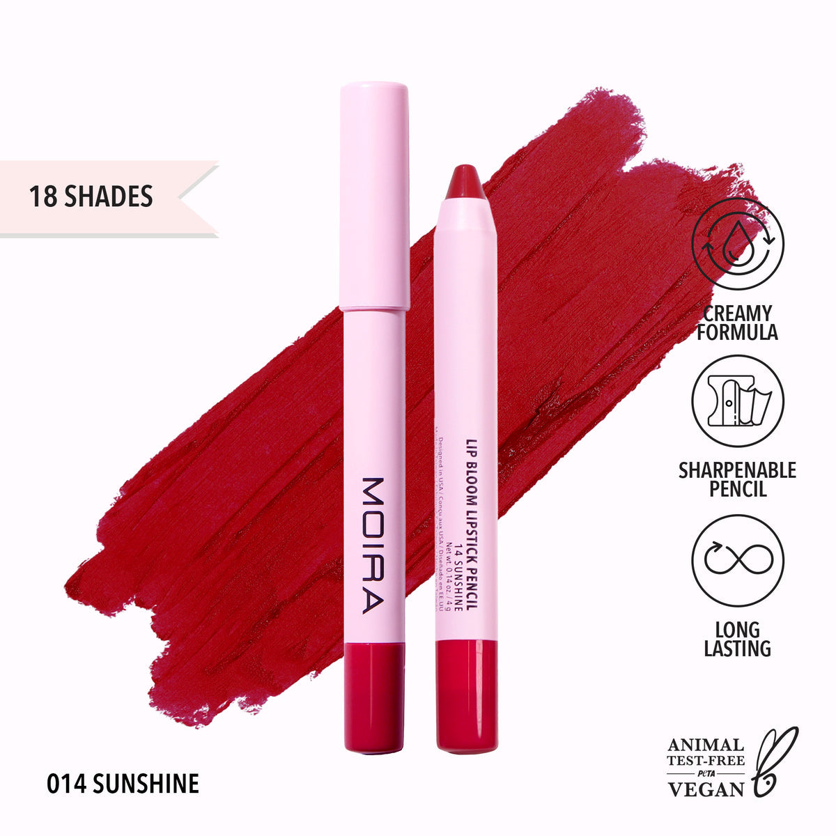 MOIRA - Lip Bloom Lipstick Pencil (014, Sunshine) (LBM014)