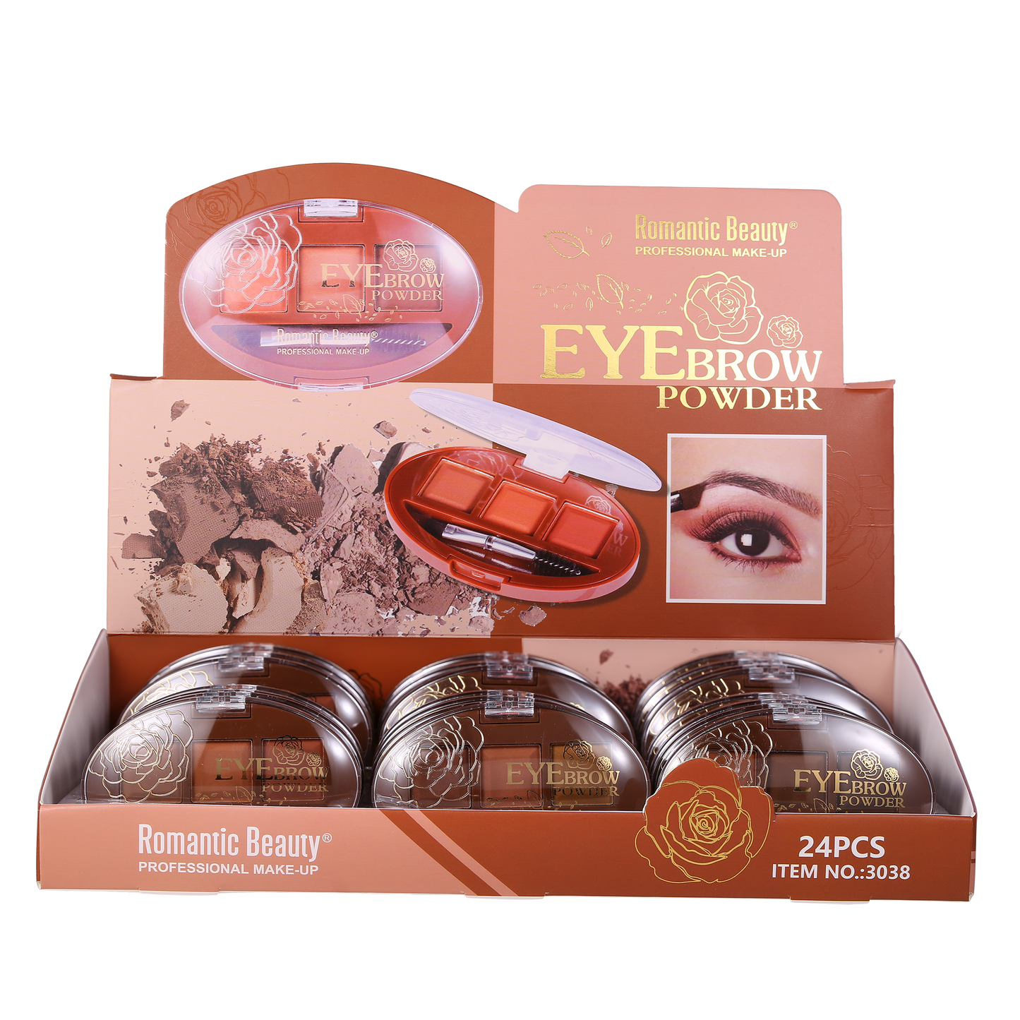 Romantic Beauty - Eyebrow Powder #3038/ 24pcs Display