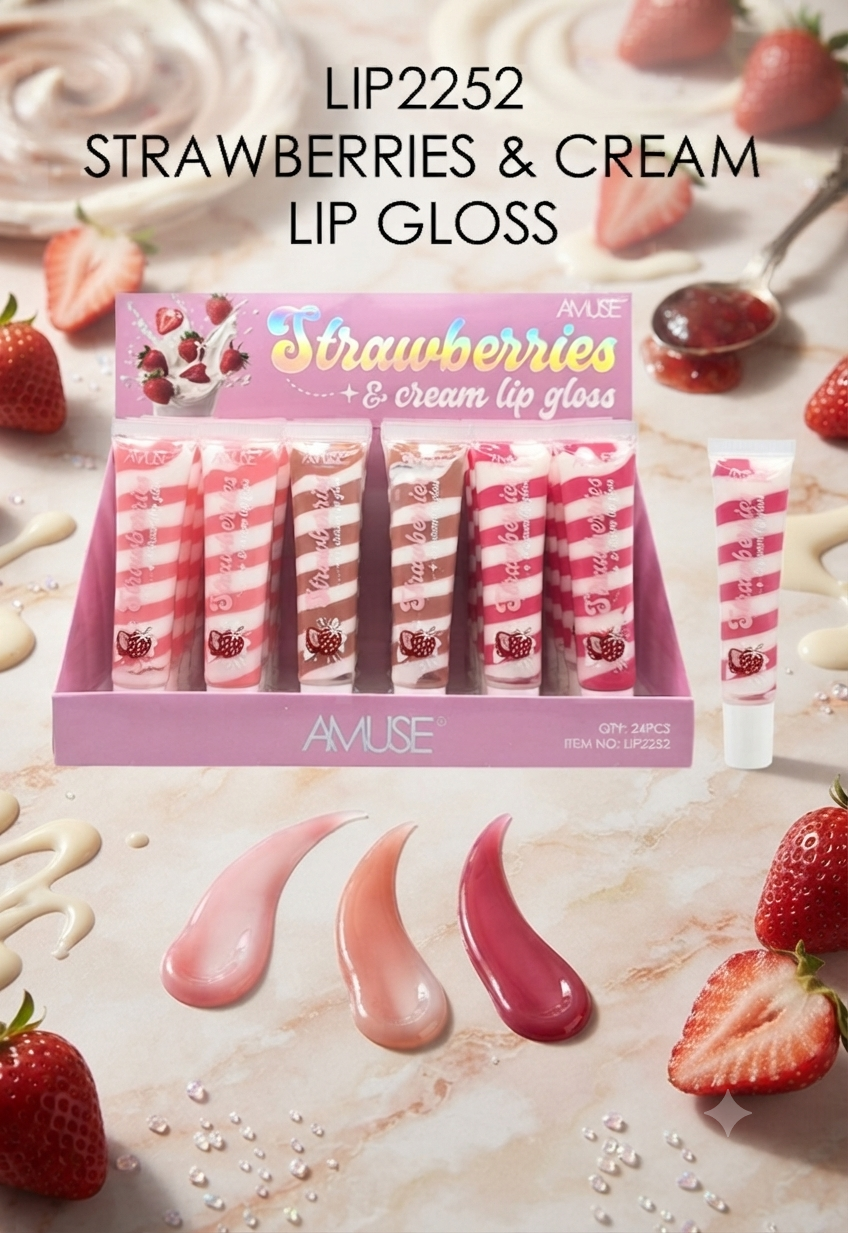 AMUSE Strawberry Cream Lipgloss /  24pcs Display