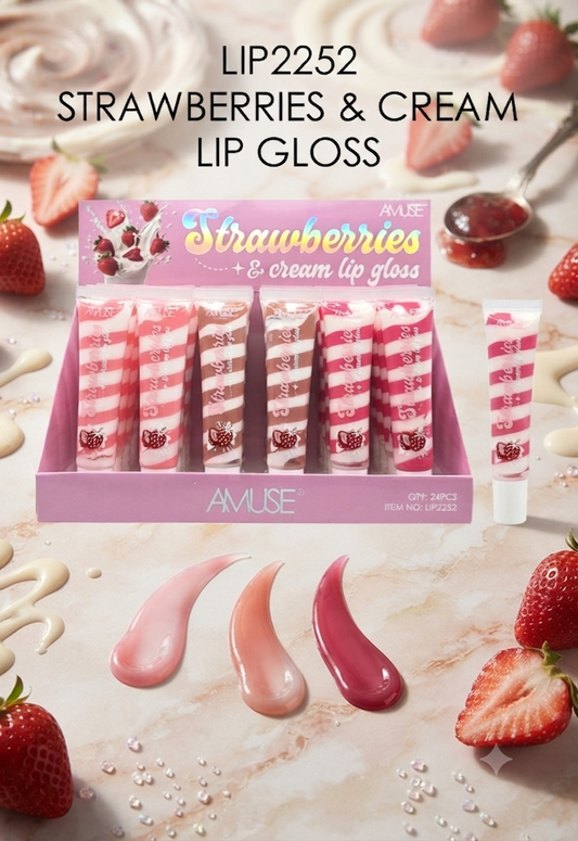 AMUSE Strawberry Cream Lipgloss /  24pcs Display