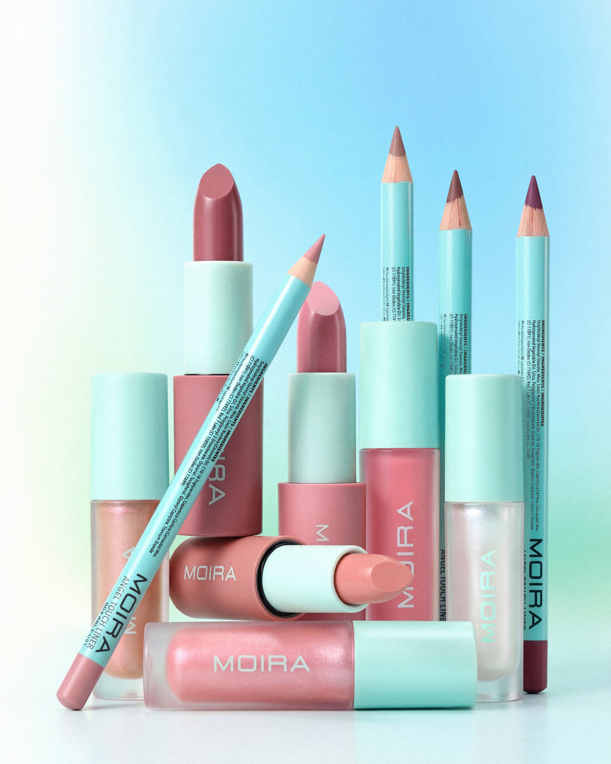 MOIRA Colección de Labiales Angel con Exhibidor 96 pzas + Probador