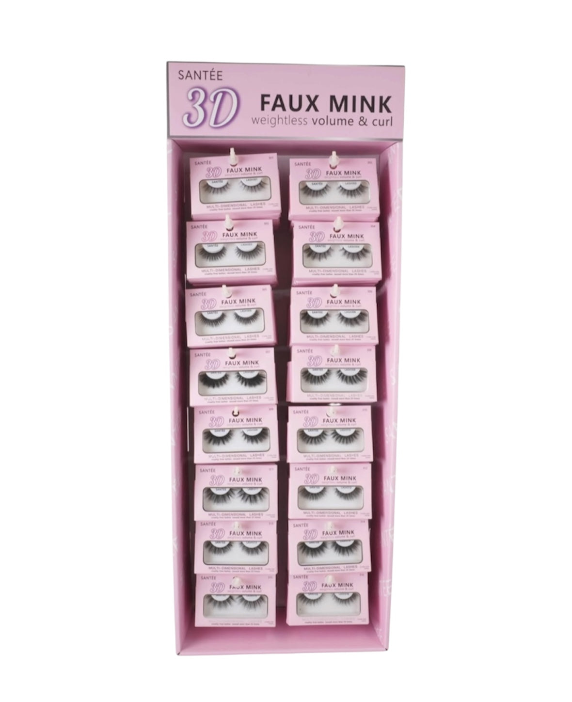 SANTEE 3D Faux Mink / Volumen & Curl / 96pcs Display