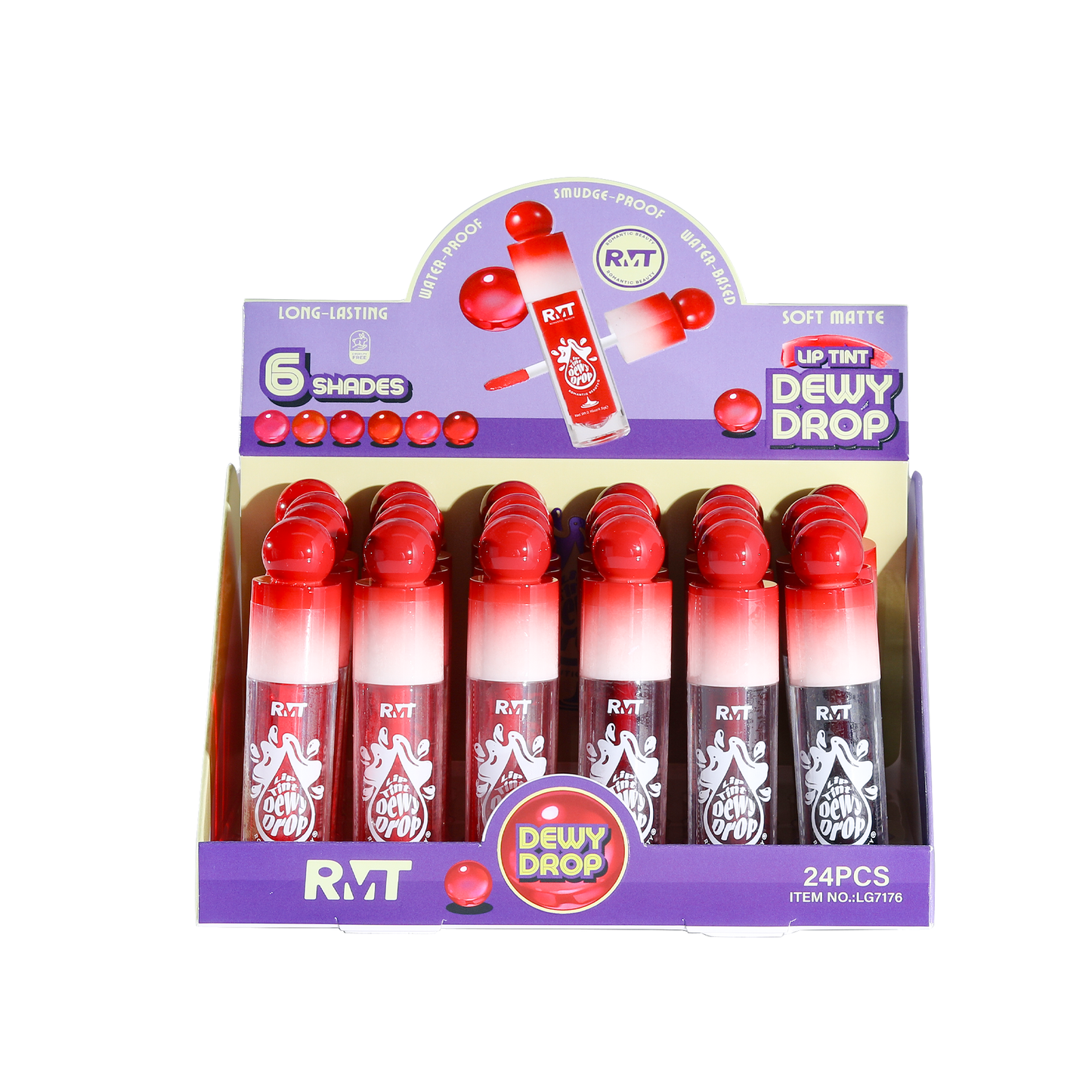 ROMANTIC BEAUTY Lip Tint Dewy Drop #LG7176 | 24pcs Display