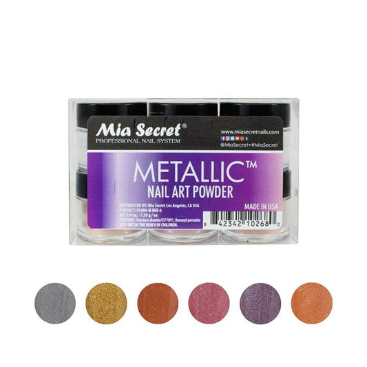 MIA SECRET - METALLIC NAIL ART POWDER - PL400-M MIX-6