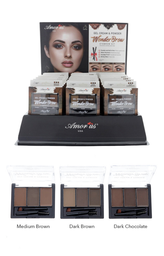 Amorus - Wonder Brow Gel Cream & Powder #CO-EBPDN - 24pcs Display