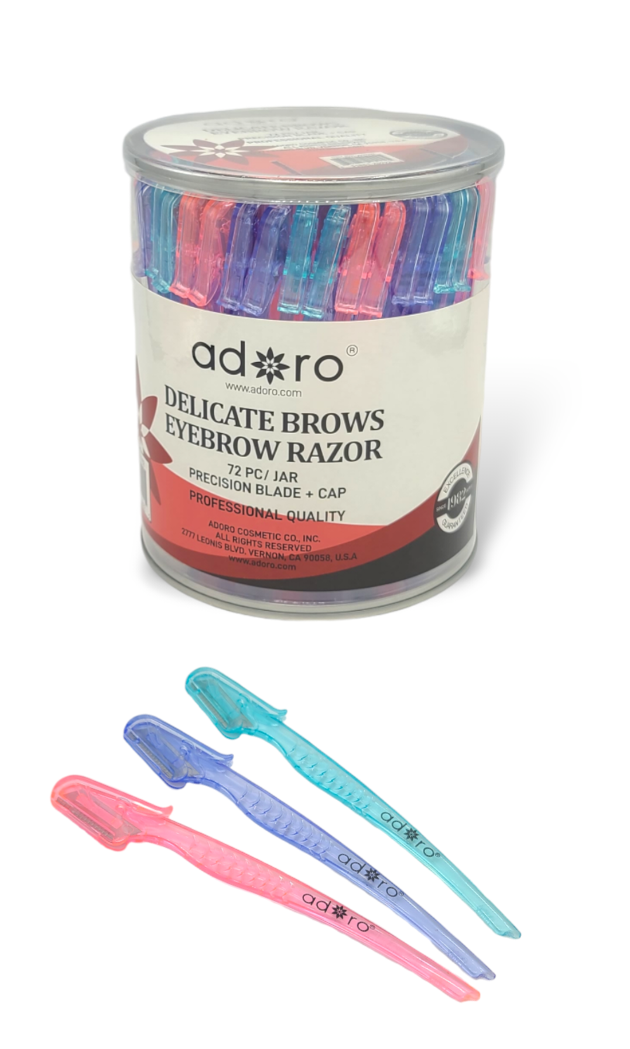 ADORO Delicate Brows Eyebrow Razor / 72pc Jar