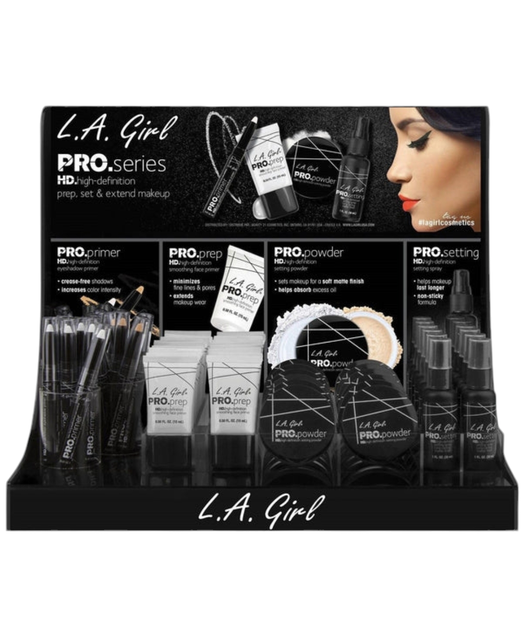 LA GIRL GCD-247.1 Pro Prep & Set Pro Series w/ Display 144pcs Display