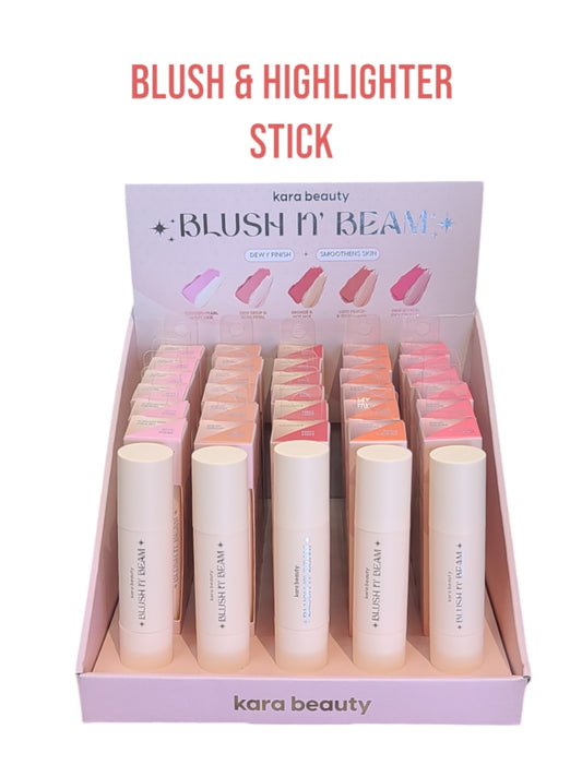 KARA BEAUTY  Blush n' Beam - Highlighter & Blush Stick / 30pcs display + tester free