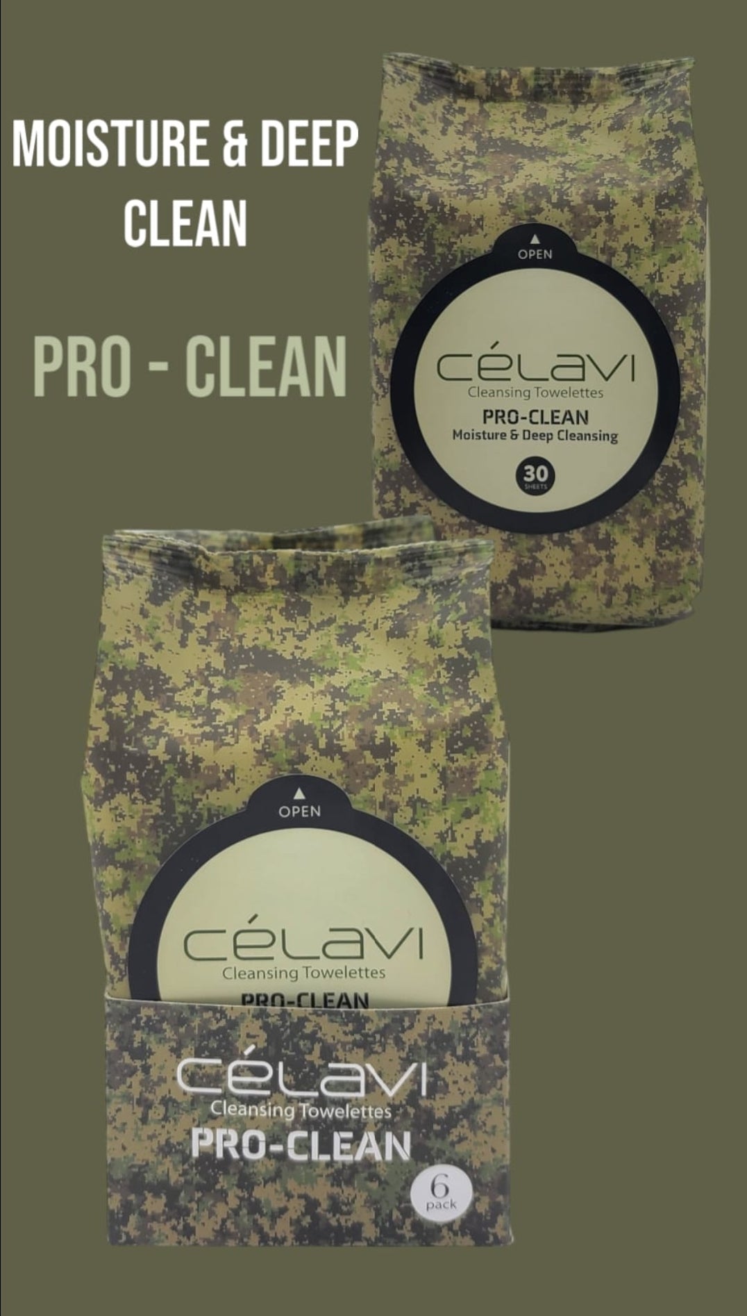 Celavi  - Pro-Clean - CLEANSING Towelettes / 6pcs display