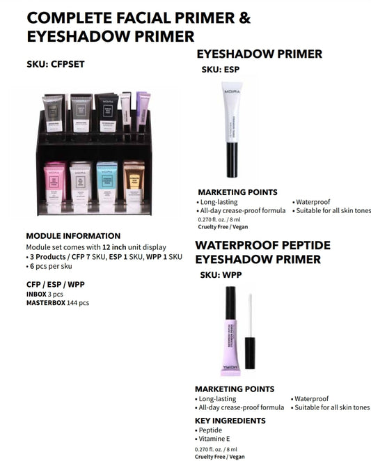 Moira - Face & Eyeshadow Primer set