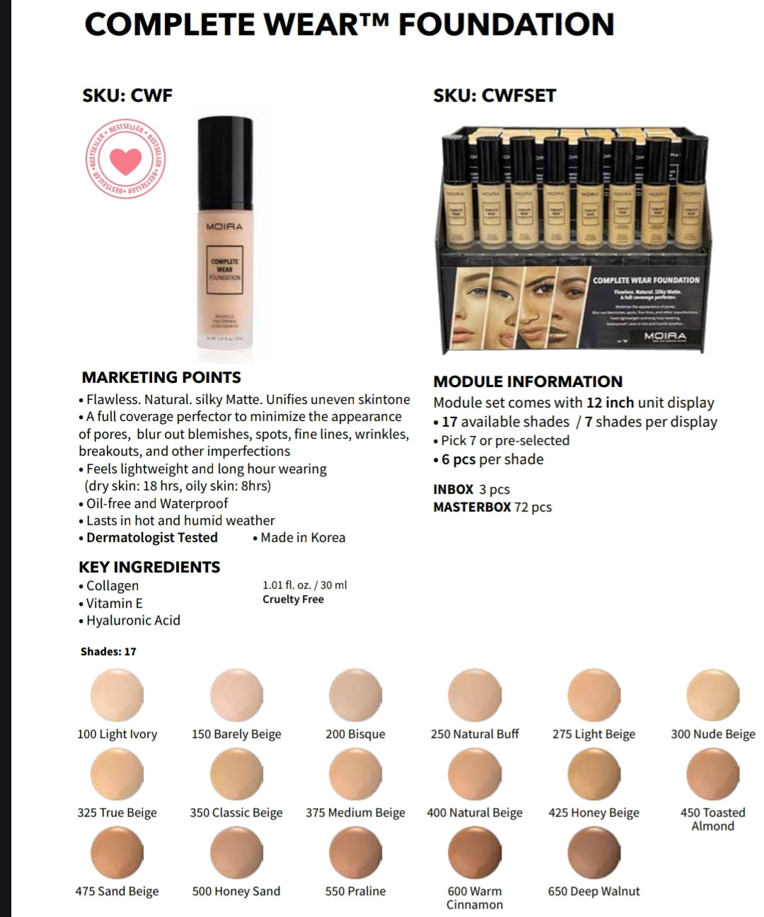 Moira - Complete Wear Foundation Set