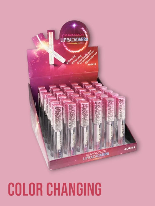 Kleancolor - Lipracadabra - COLOR changing Lip Gloss / 36pcs Display