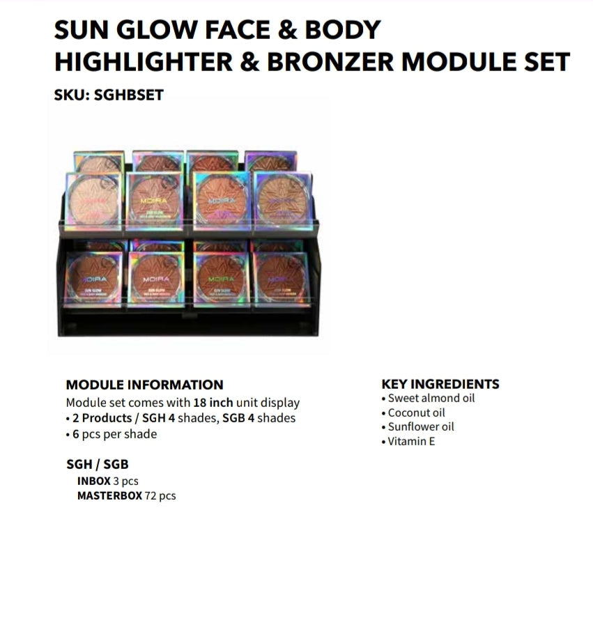 Moira - Sun Glow Face & Body Highlighter/ Bronzer