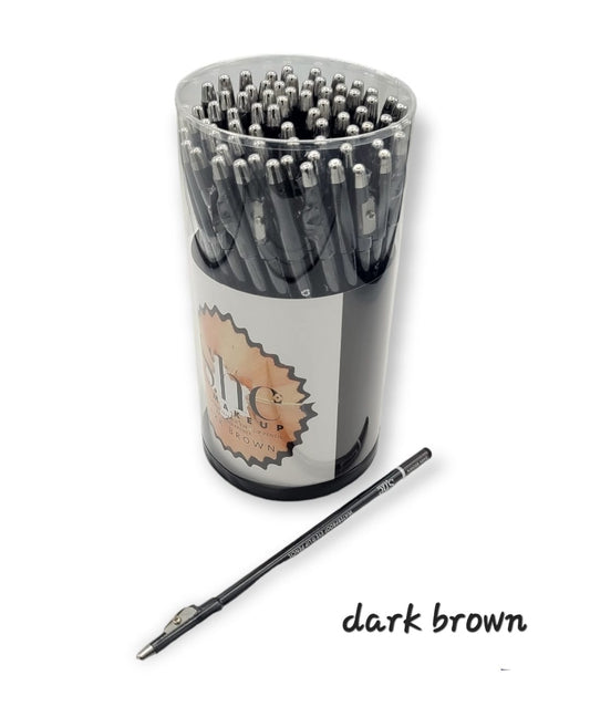 She Makeup - Wooden Waterproof Eye & Lip Pencil With Sharpener - DARK Brown / 72pcs Jar