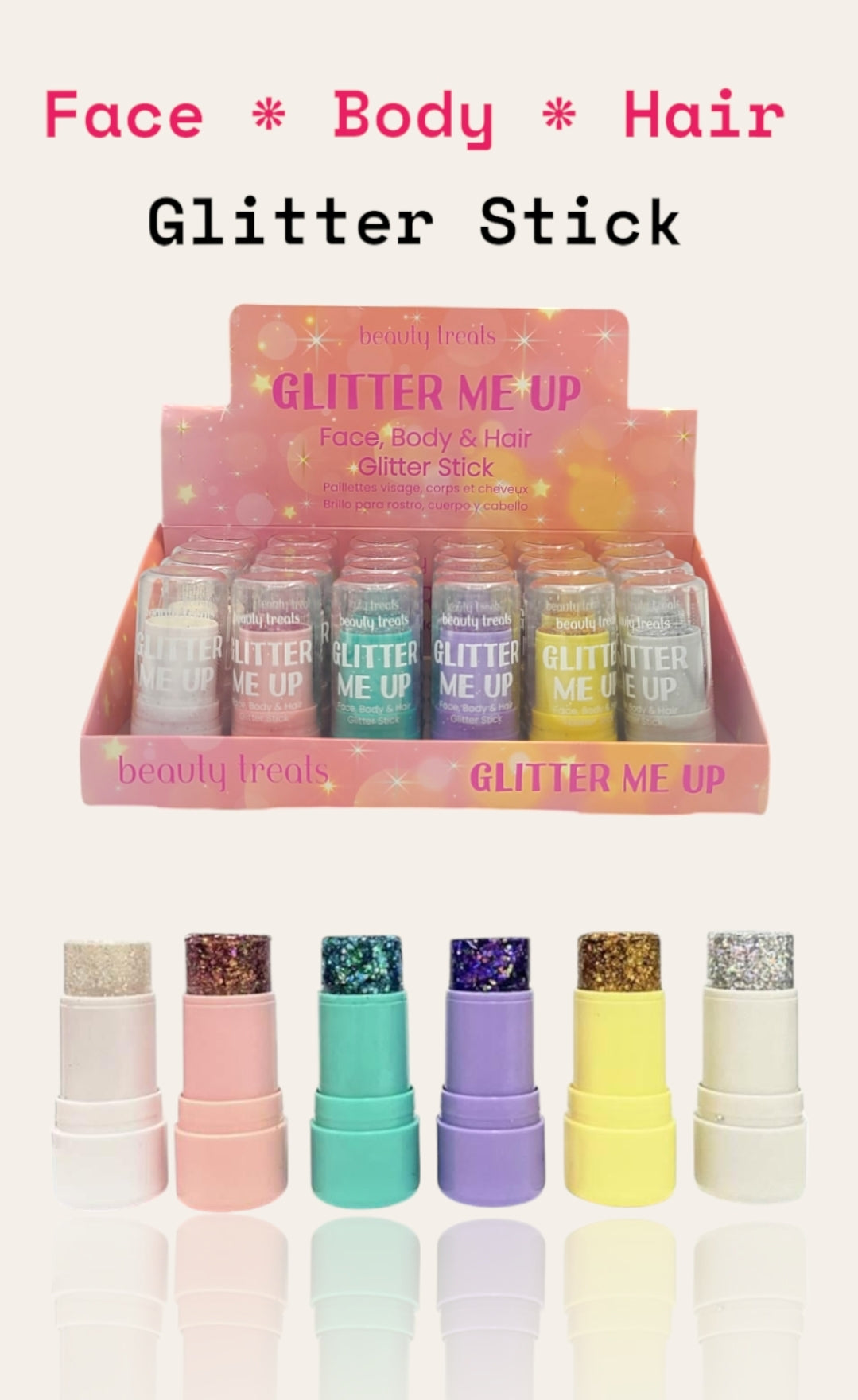 BEAUTY TREATS Glitter Me Up - Face-Body & Hair Glitter Stick #221 / 24 ...
