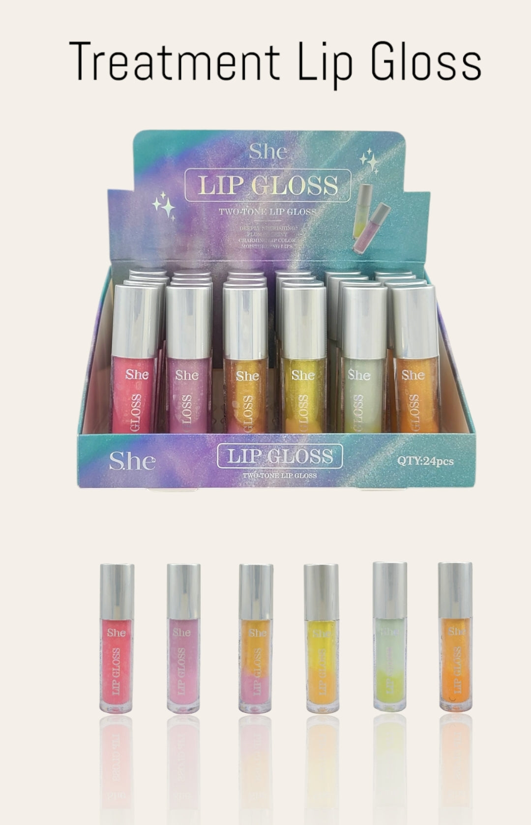 She - Lip Gloss Two-tone #LP1039 / 24pcs display