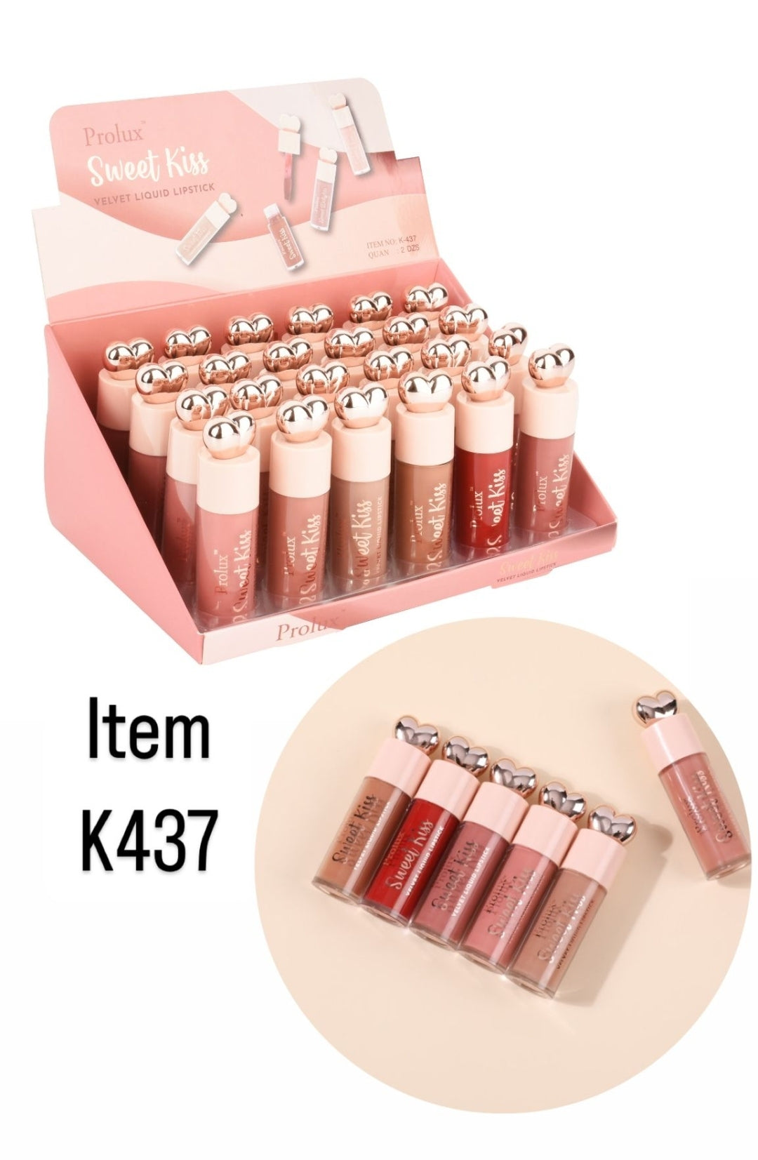 Prolux Sweet Kiss Velvet Liquid Lipstick #K-437 / 24pcs Display