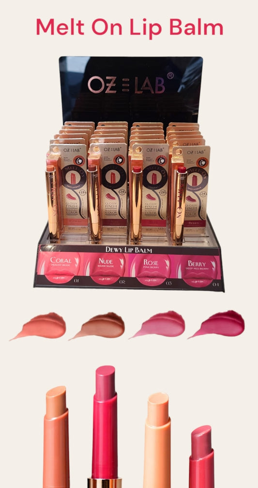 OZ LAB - Melt On Dewy Lip Balm 24hrs Long-lasting #OLB-9401 / 24pcs Display