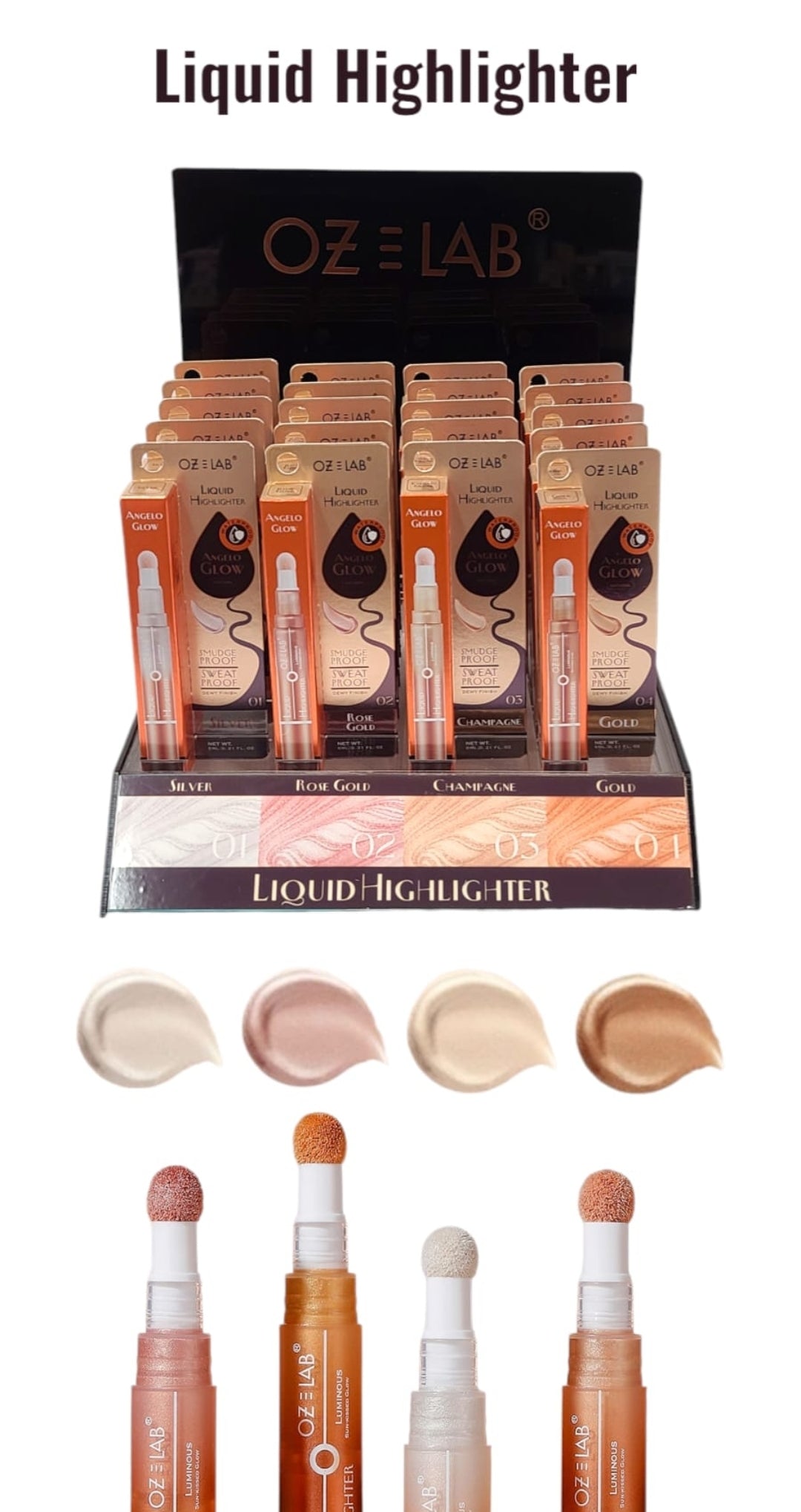 OZ LAB - Angelo Glow Liquid Highlighter #OGH-3402 / 24pcs Display