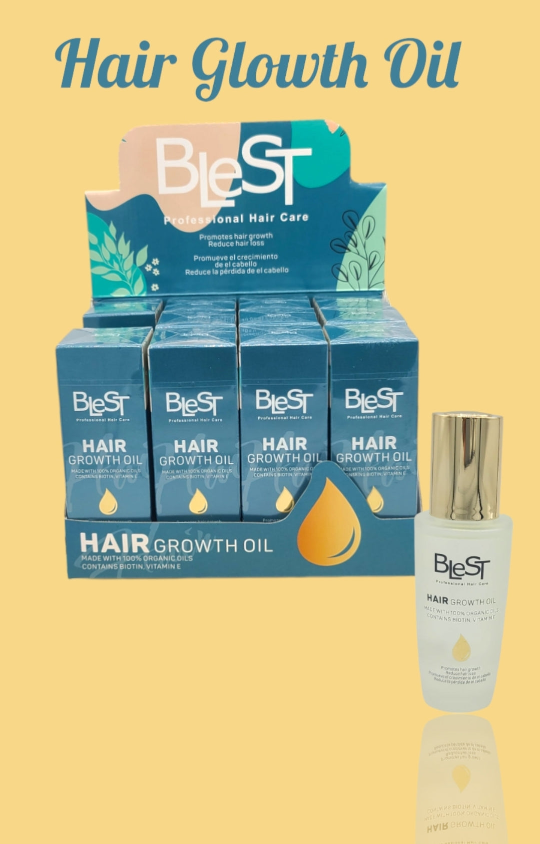 Blest - Hair Glowth Oil / 12pcs Display