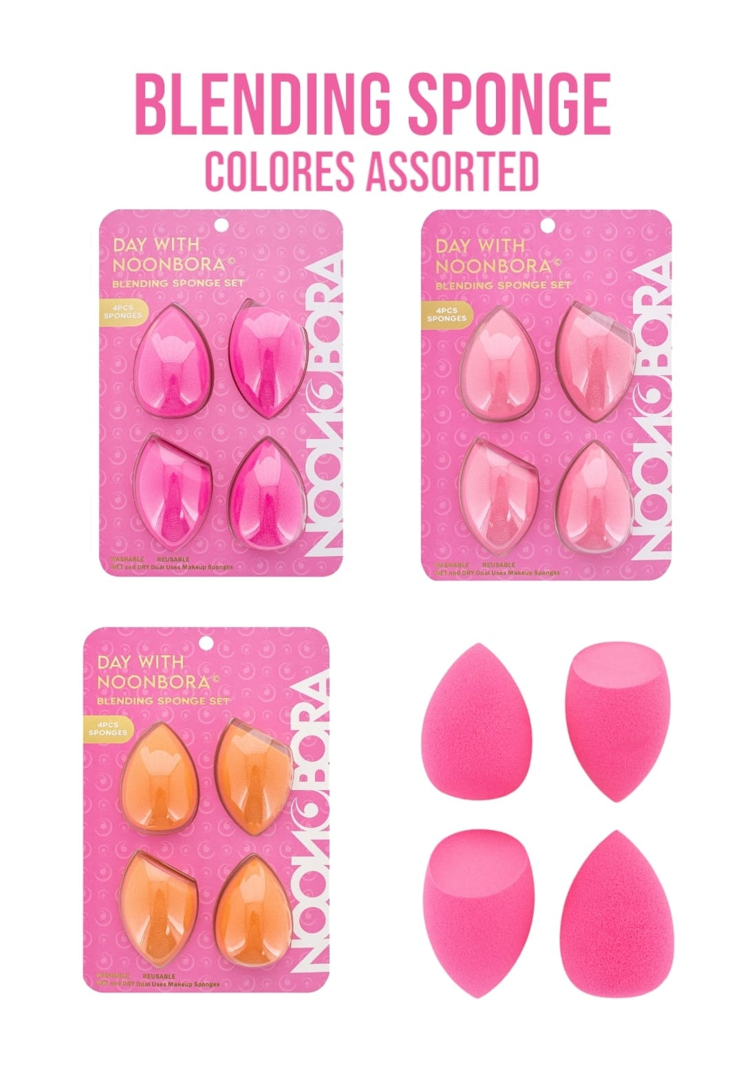 ADORO Noonbora 4pcs Blending Sponge Set #1215/4 | 12 set pack