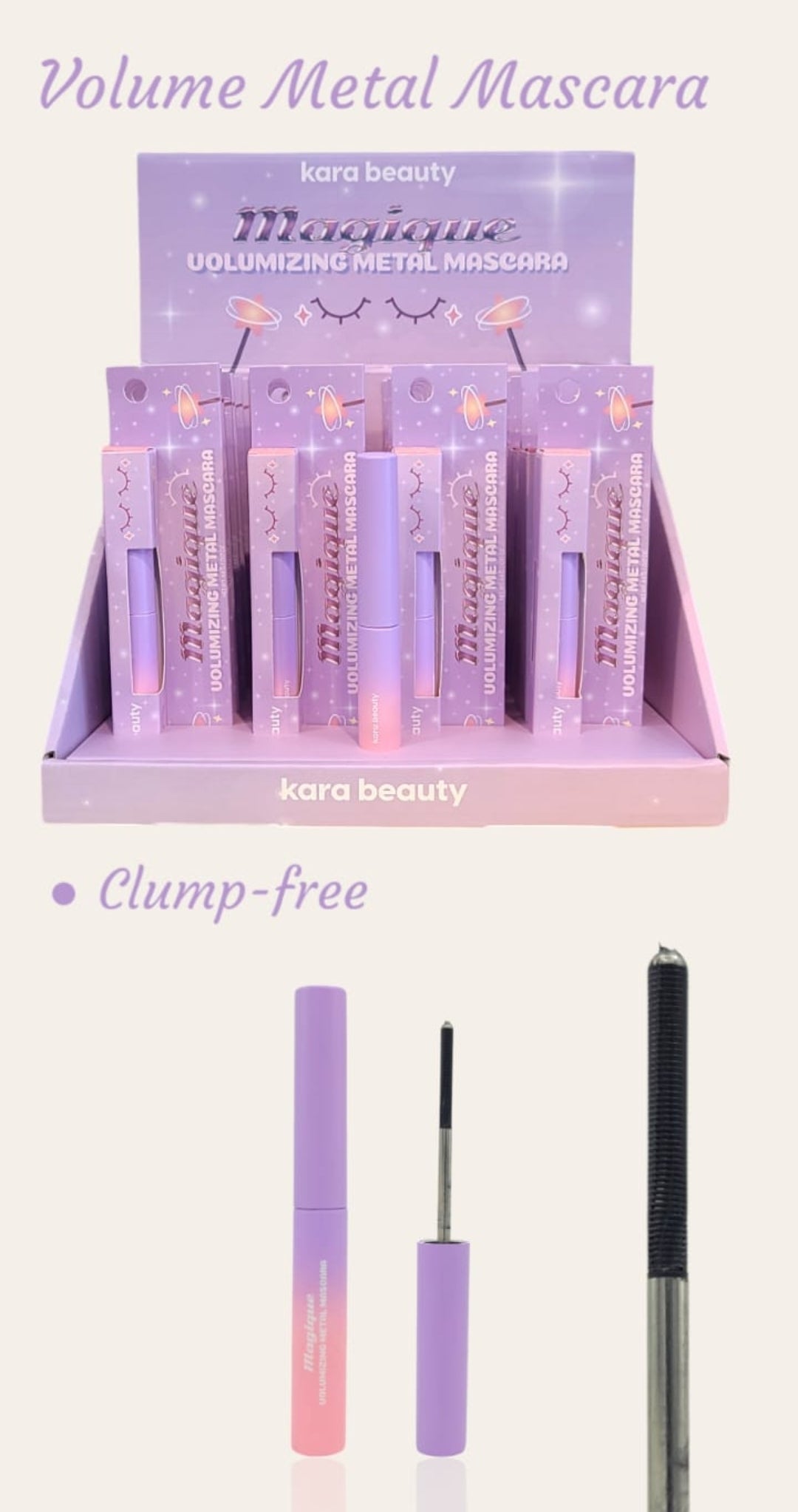 KARA BEAUTY  Magique Volumizing Metal Mascara | 24pcs Display + Tester free