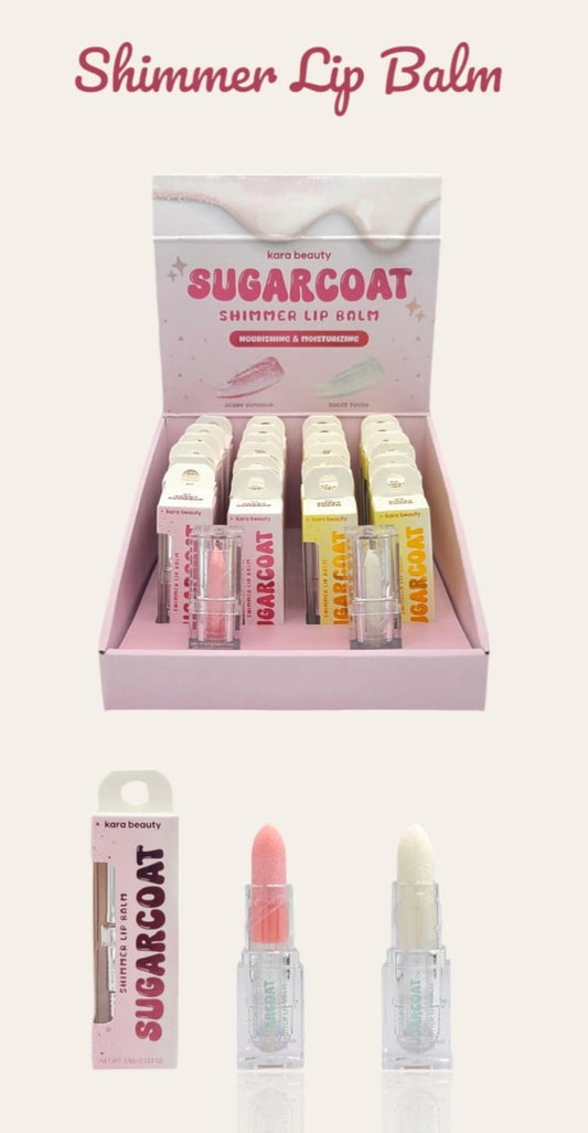 KARA BEAUTY  SUGARCOAT shimmer Lip Balm | 24pcs Display + Tester free