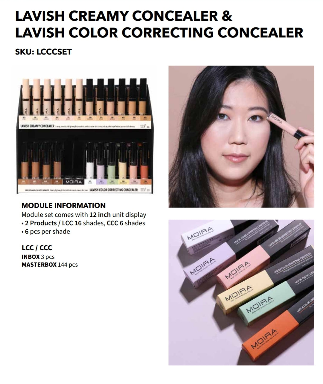 MOIRA Lavish Creamy Concealer #LCCCSET w/ Display 132pcs Display + Tester